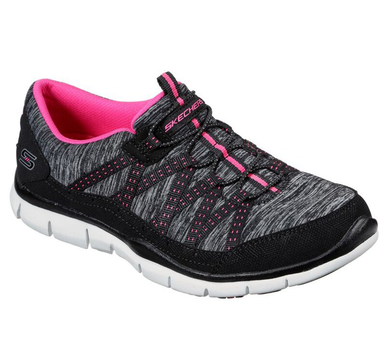 Skechers Gratis - Let's Cruise - Womens Casual Shoes Black/Pink [AU-DE4446]